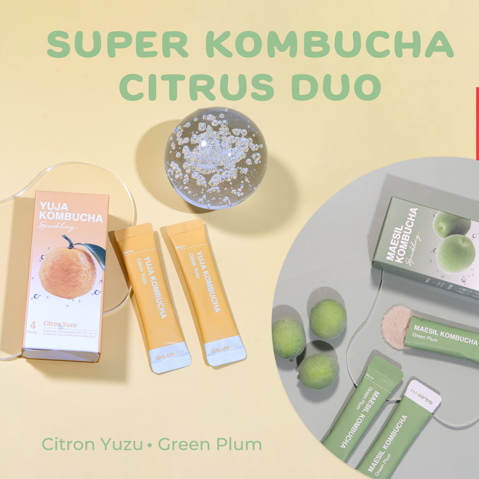 Citus Yuza & Green Plum Maesil Kombucha Tea Powder