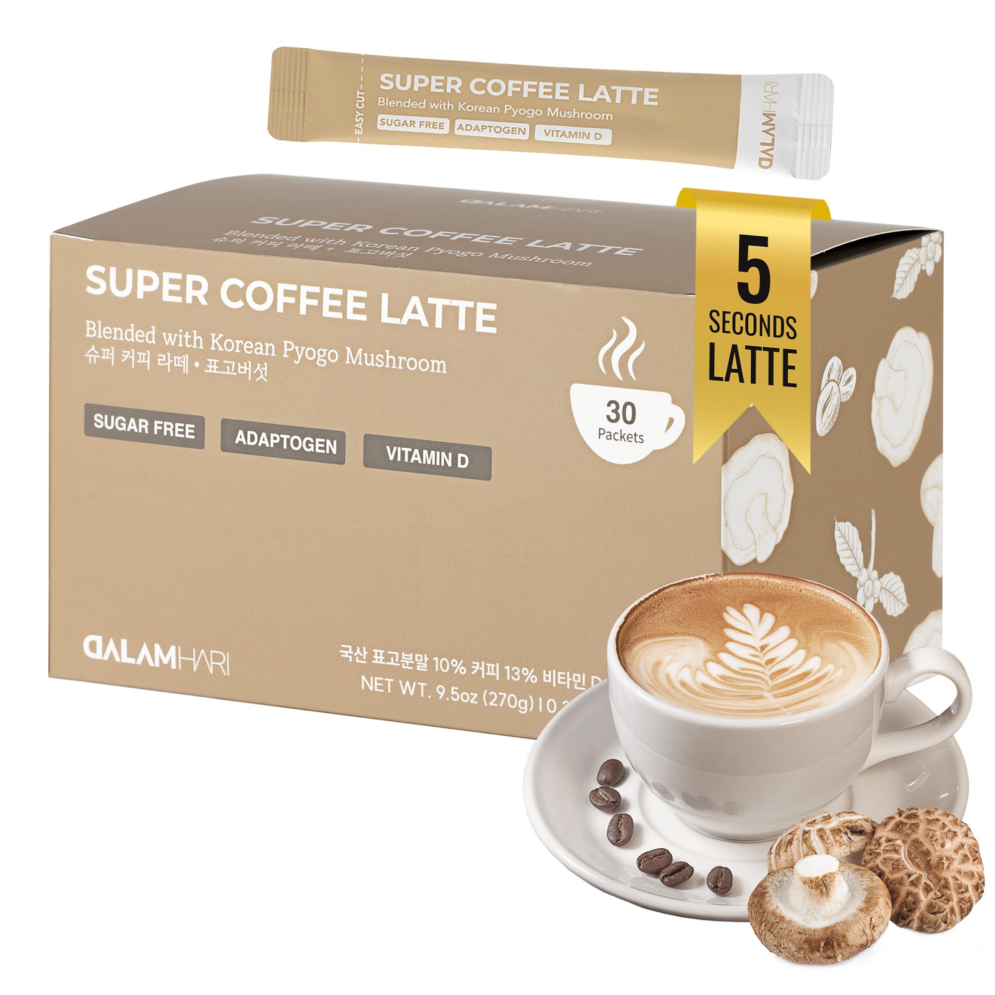 Korean Super Latte | Mushroom Coffee