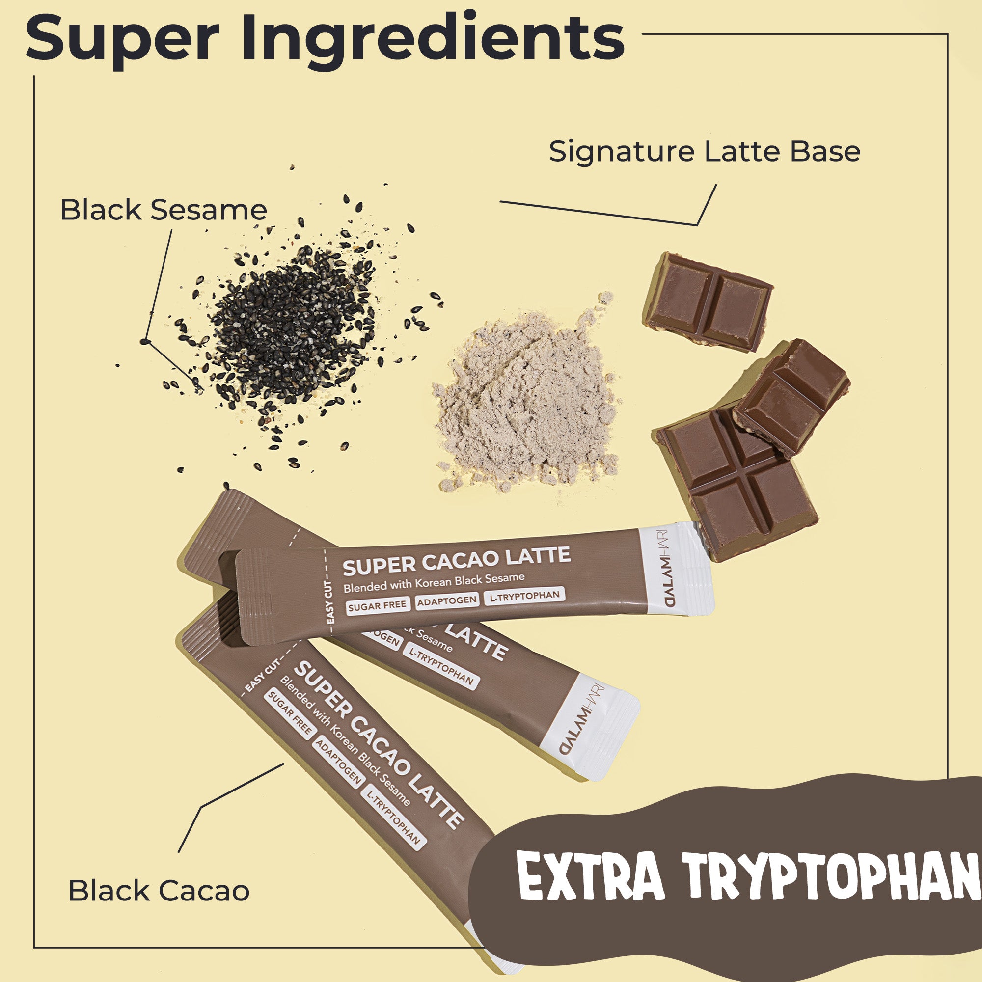 Ingredient of Korean Black Sesame &amp; Cacao Latte Powder