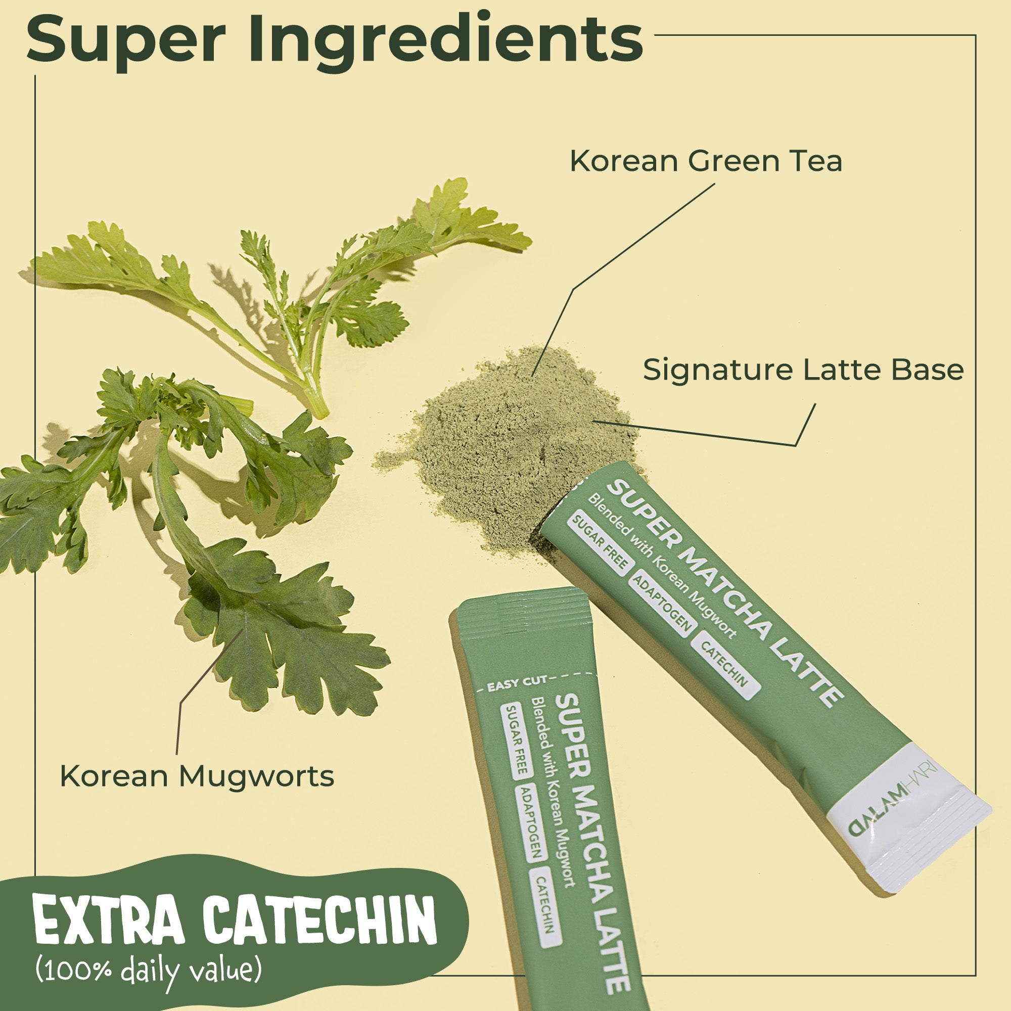 Feature of Korean Super Matcha Latte Powder with Mugwort
