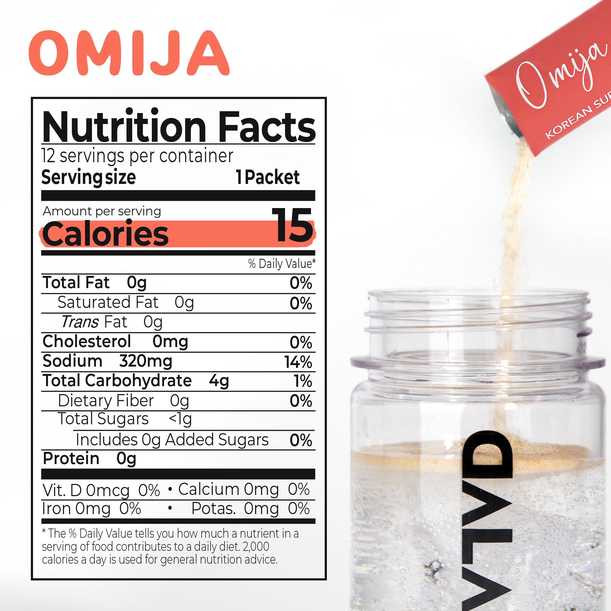 Nutrition facts of Omija(Schisandra Berry) Kombucha Powder